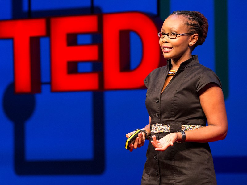 Juliana Rotich presenting an innovative internet provider BRCK to a TED audience