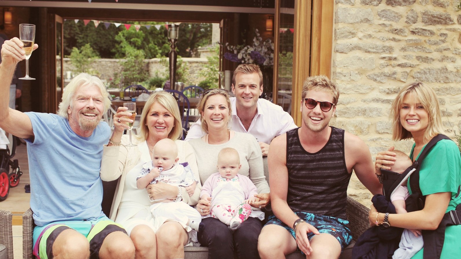 Branson ‘being’ happy with family. Photo Credit: Virgin.com
