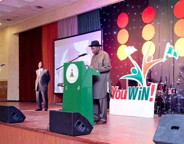President Jonathan at a YouWin launch